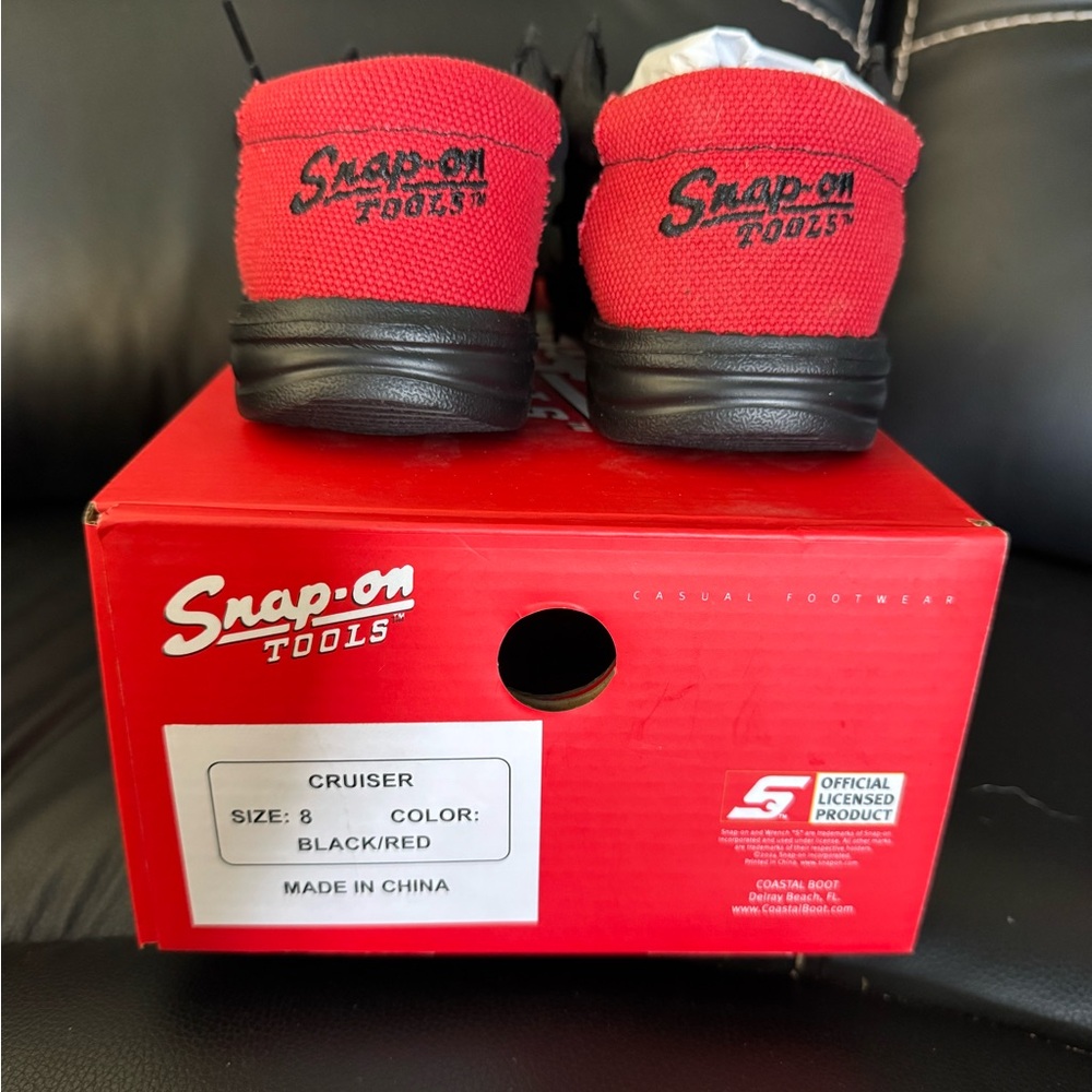 Snap-on Slip On Work Shoes Size 8 NIB | Black Red Shop Mechanic Shoes
